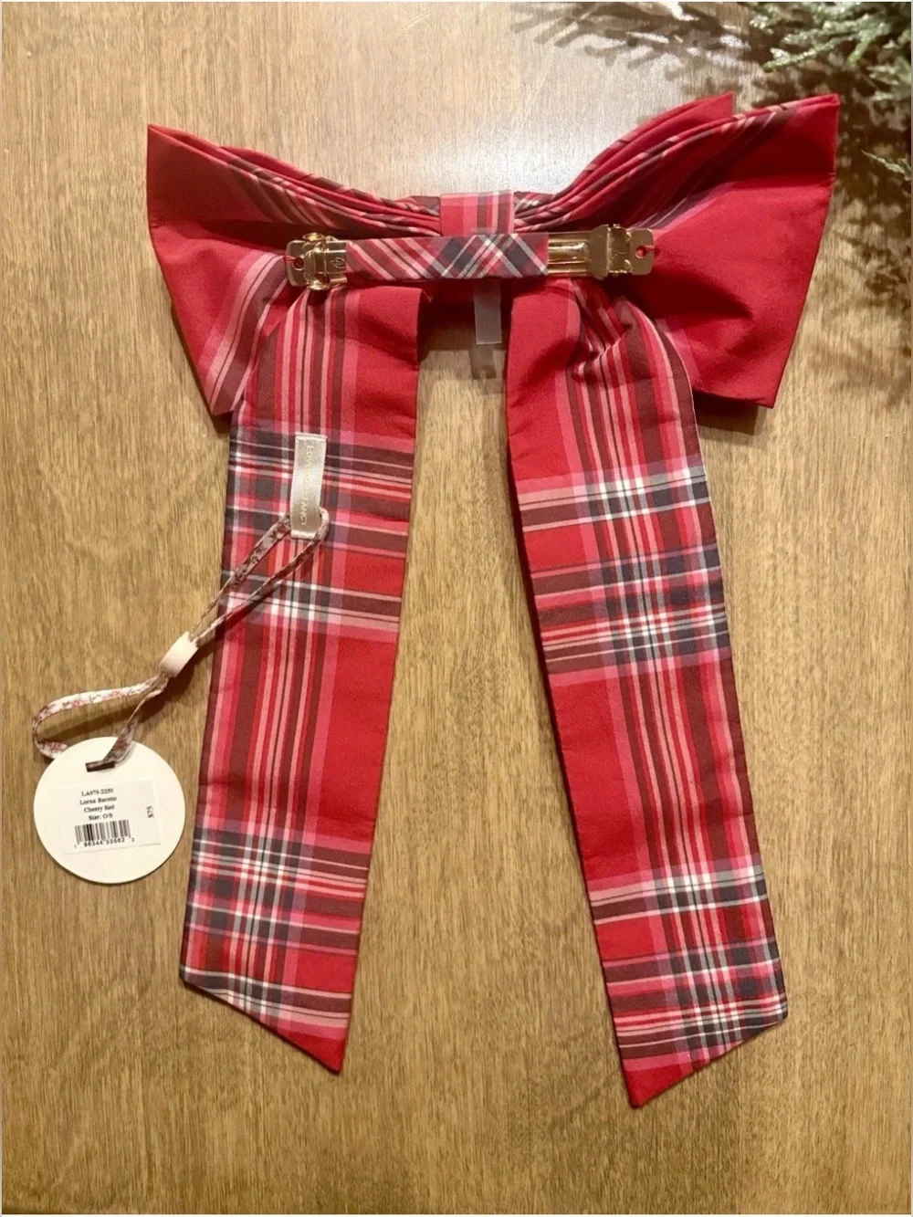 NWT Love Shack Fancy Lorna Barette Cheery Red Bow Christmas Holiday *SOLD OUT* - Picture 3 of 6